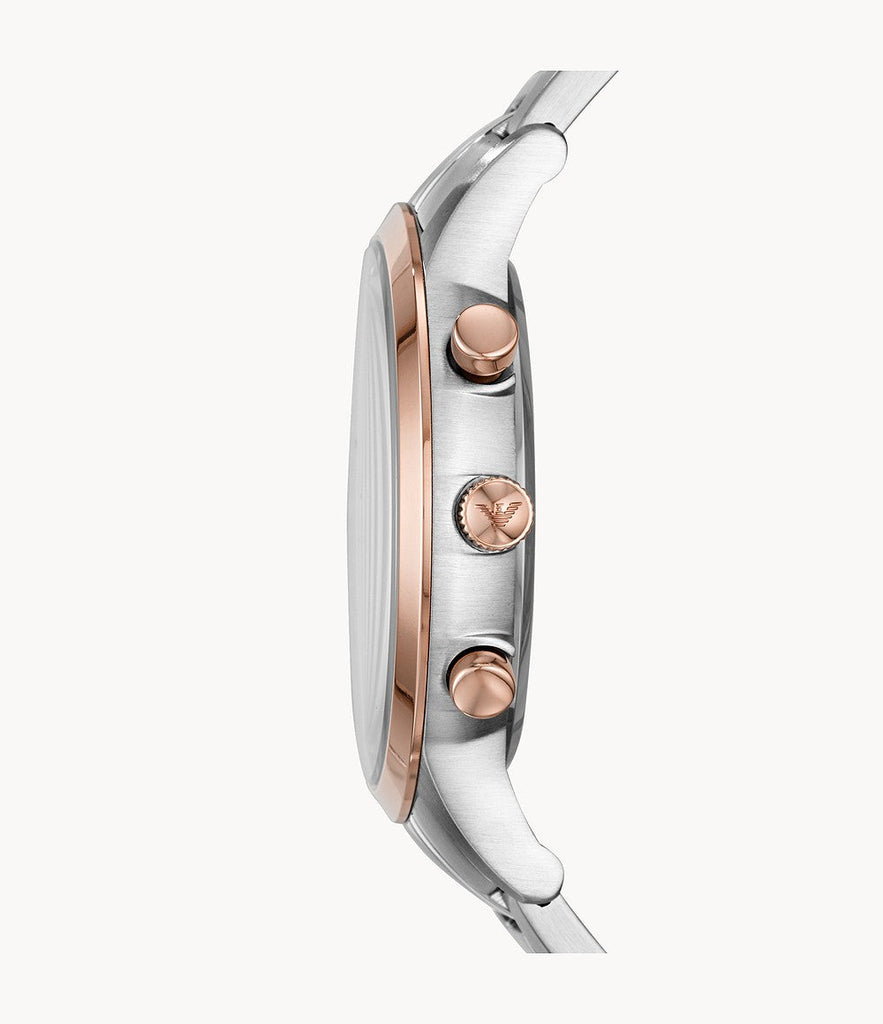 Emporio Armani Renato Chronograph Blue Dial Two Tone Steel Strap Watch For Men - AR80025 Buy Now By Emporio Armani