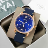 Fossil The Commuter Blue Dial Blue Leather Strap Watch for Men - FS5274 Buy Now By Fossil