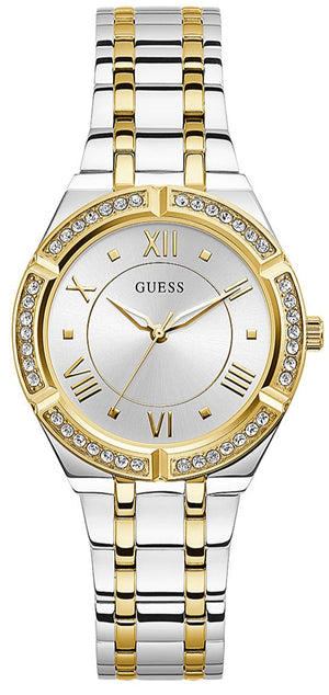 Guess Cosmo Diamonds Silver Dial Two Tone Steel Strap Watch for Women - GW0033L4 Buy Now By Guess