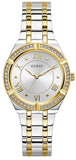 Guess Cosmo Diamonds Silver Dial Two Tone Steel Strap Watch for Women - GW0033L4 Buy Now By Guess