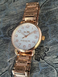 Coach Delancey White Dial Rose Gold Steel Strap Watch for Women - 14502497 Buy Now By Coach