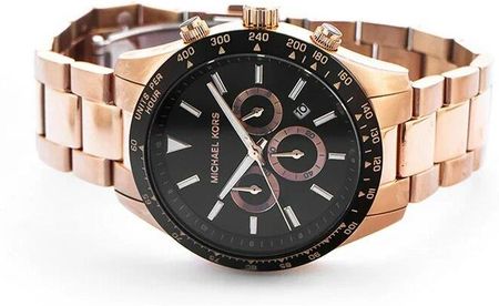 Michael Kors Layton Chronograph Black Dial Rose Gold Steel Strap Watch For Men - MK8824 Buy Now By Michael Kors