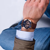Guess Tailor Analog Blue Dial Brown Leather Strap Watch for Men - GW0389G3 Buy Now By Guess