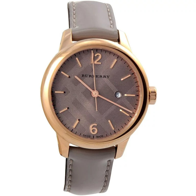 Burberry The Classic Quartz Grey Dial Grey Leather Strap Watch For Women - BU10119 Buy Now By Burberry