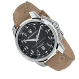 Maserati Successo Black Dial Beige Leather Strap Watch For Men - R8851121004 Buy Now By Maserati
