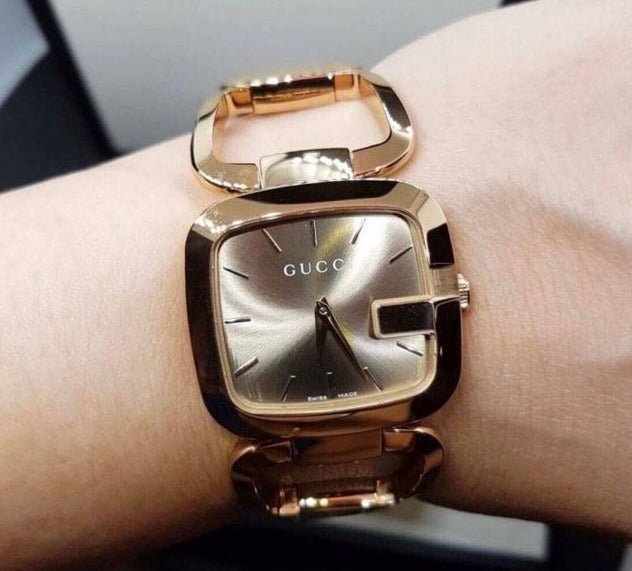 Gucci G Gucci Sunbrushed Brown Dial Rose Gold Steel Strap Watch For Women - YA125511 Buy Now By Gucci