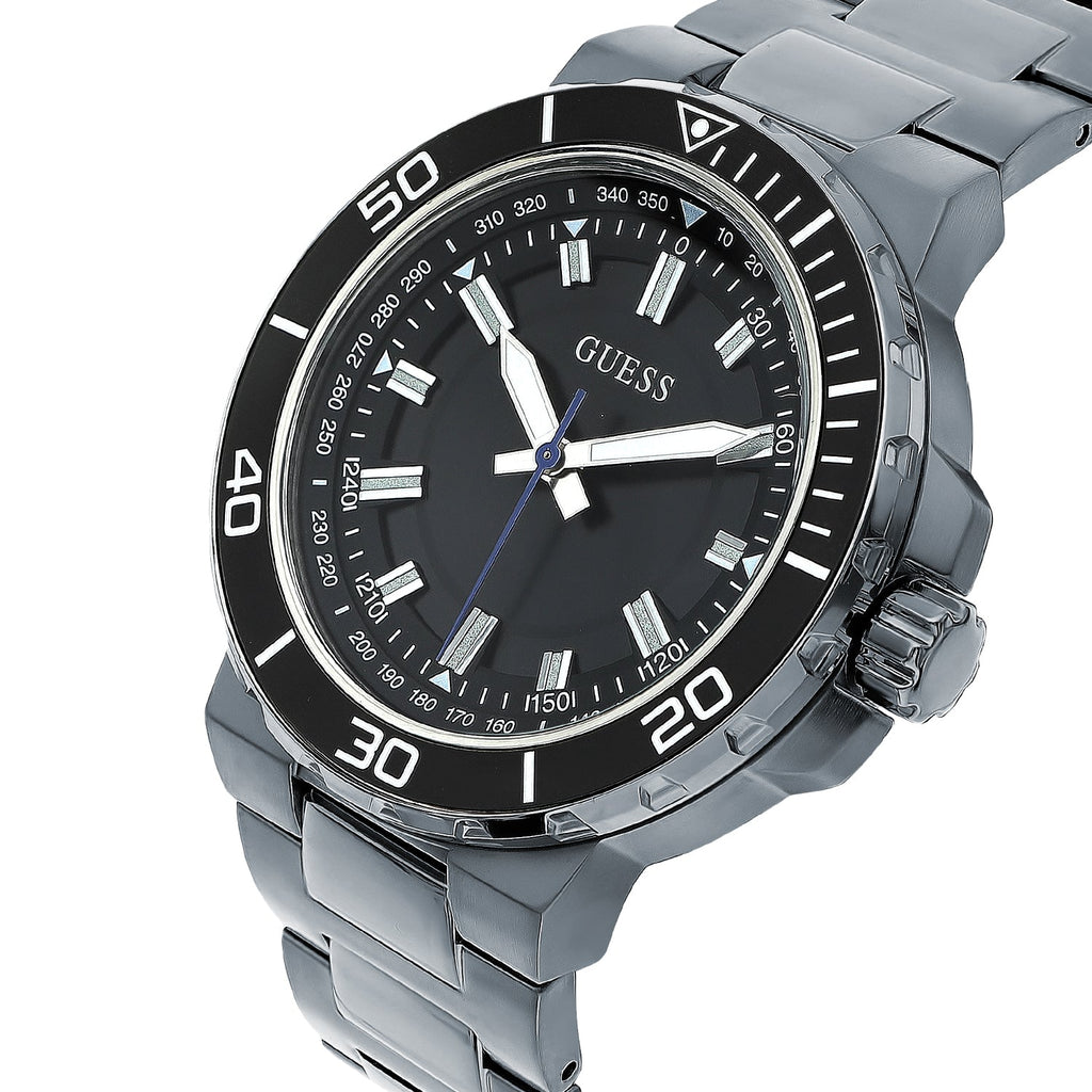 Guess Track Black Dial Silver Steel Strap Watch for Men - GW0426G1 Buy Now By Guess