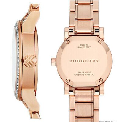 Burberry The City Diamonds Rose Dial Rose Gold Steel Strap Watch for Women - BU9225 Buy Now By Burberry