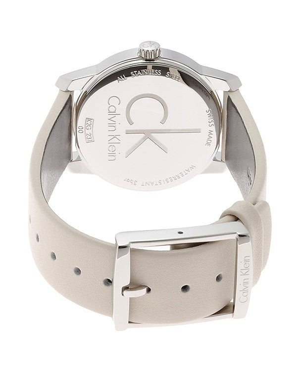 Calvin Klein City White Dial White Leather Strap Watch for Women - K2G231XH Buy Now By Calvin Klein