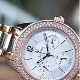 Bulova Crystal Collection Silver Dial Two Tone Steel Strap Watch for Women - 98N100 Buy Now By Bulova