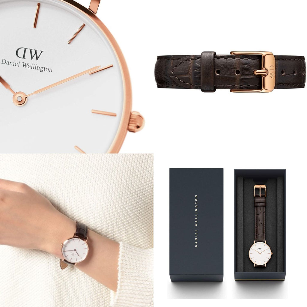 Daniel Wellington Classic Petite York White Dial Brown Leather Strap Watch For Women - DW00100176 Buy Now By Daniel Wellington
