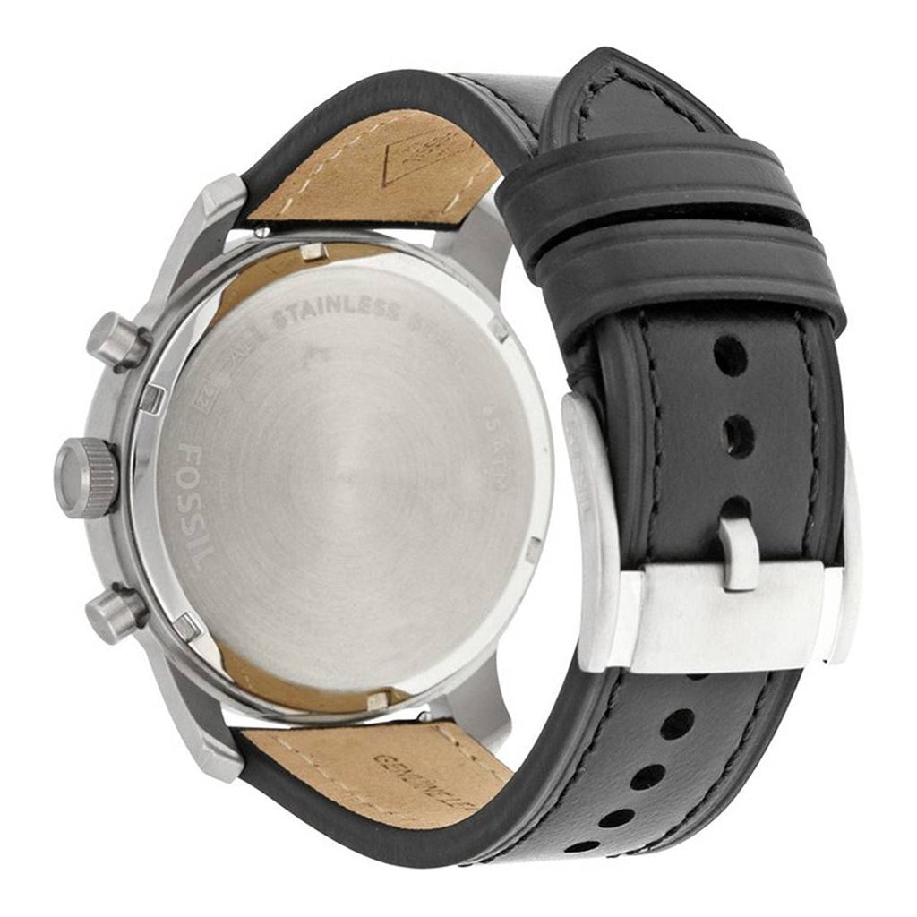 Fossil Pilot Chronograph Sky Blue Dial Black Leather Strap Watch for Men - FS5162 Buy Now By Fossil