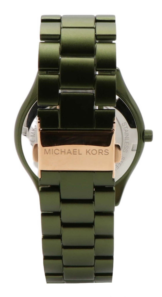 Michael Kors Slim Runway Green Dial Green Steel Strap Watch for Women - MK4526 Buy Now By Michael Kors