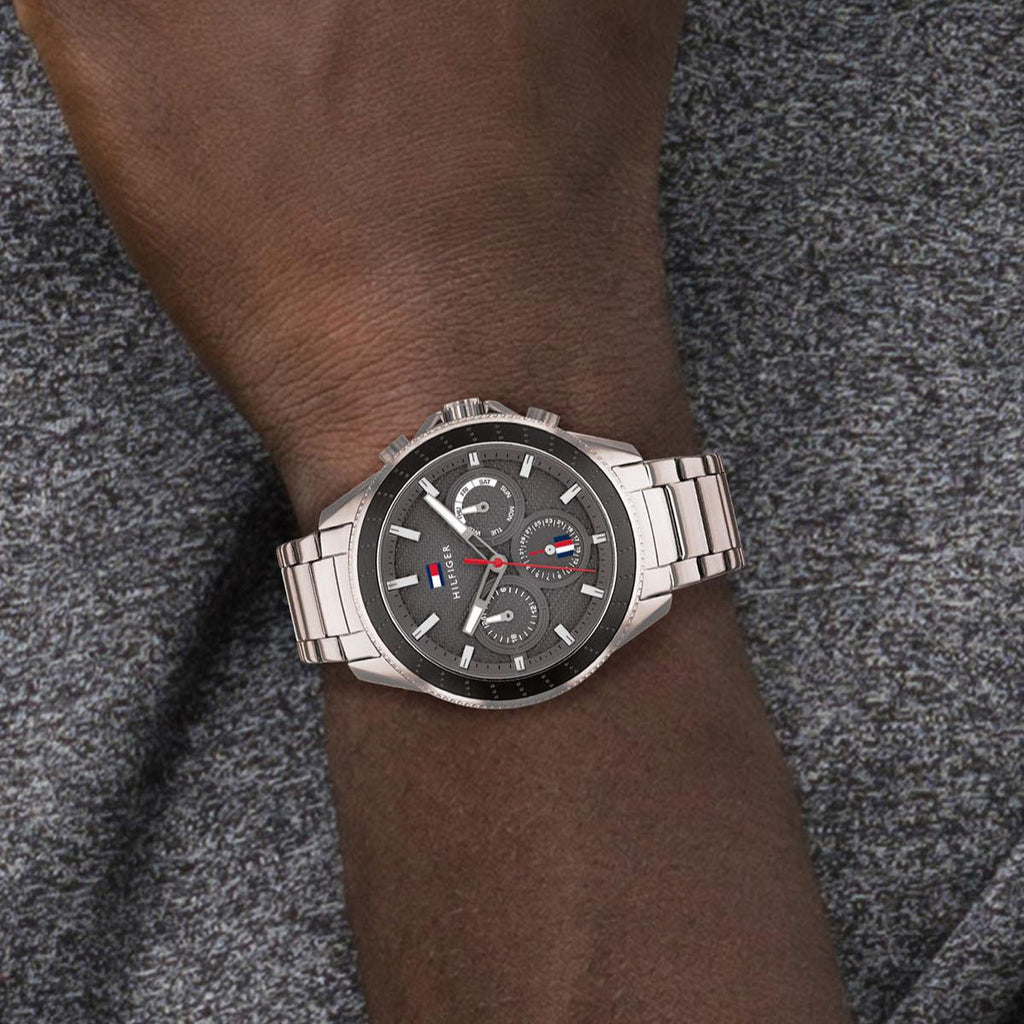 Tommy Hilfiger Aiden Chronograph Grey Dial Silver Steel Strap Watch For Men - 1791857 Buy Now By Tommy Hilfiger