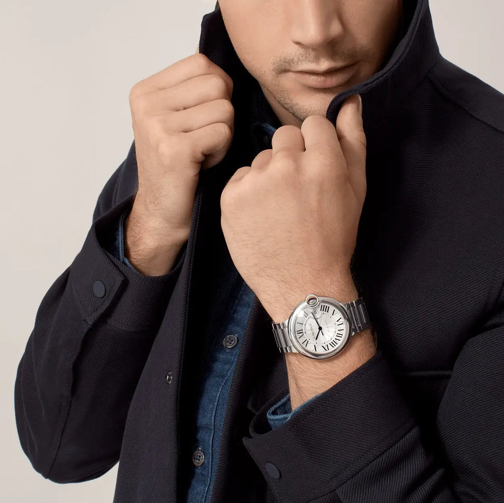Cartier Ballon Bleu De Cartier Silver Dial Silver Steel Strap Watch for Men - WSBB0049 Buy Now By Cartier