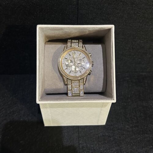 Michael Kors Ritz Three-Hand Glitz Crystals Gold Dial Gold Steel Strap Watch for Women - MK6747 Buy Now By Michael Kors