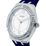 Guess Cosmo Diamonds Silver Dial Blue Rubber Strap Watch for Women - GW0034L5 Buy Now By Guess