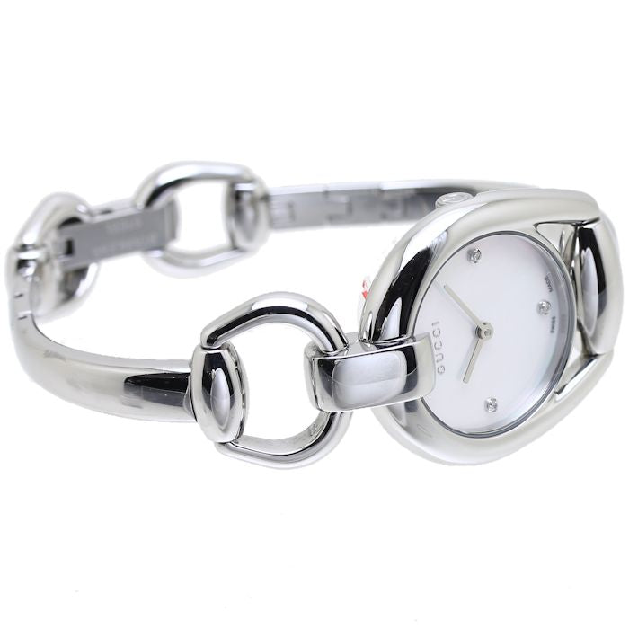 Gucci Horsebit Collection Diamonds Mother of Pearl Dial Silver Steel Strap Watch For Women - YA139506 Buy Now By Gucci