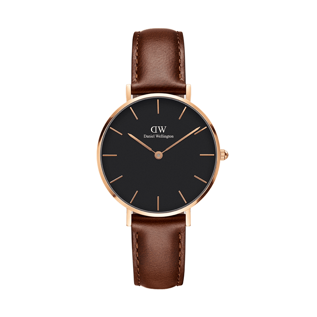 Daniel Wellington Petite St Mawes Black Dial Brown Leather Strap Watch For Women - DW00100169 Buy Now By Daniel Wellington