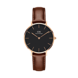 Daniel Wellington Petite St Mawes Black Dial Brown Leather Strap Watch For Women - DW00100169 Buy Now By Daniel Wellington