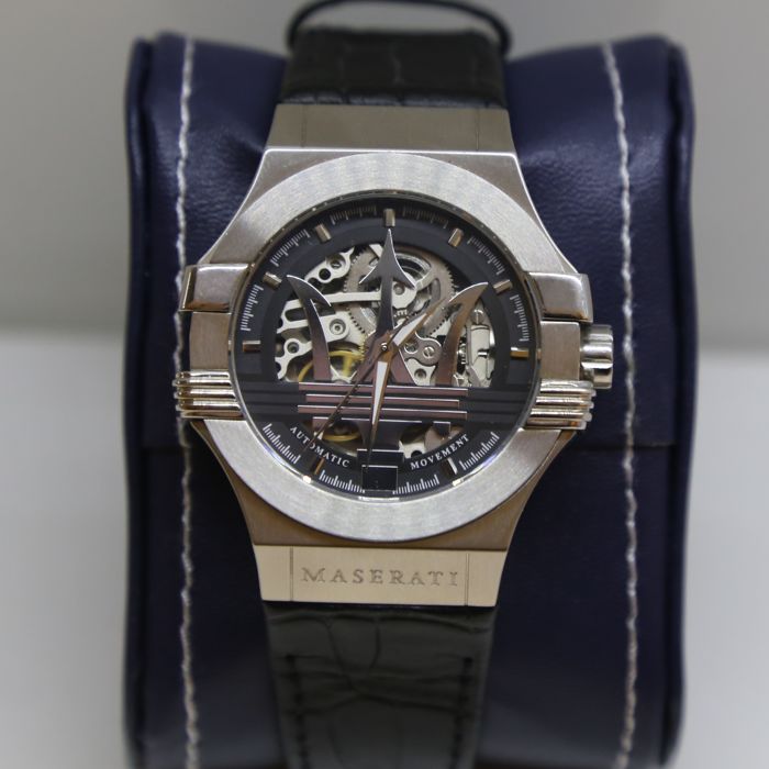 Maserati Potenza Automatic Black Dial Black Leather Strap Watch For Men - R8821108001 Buy Now By Maserati