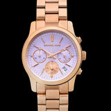 Michael Kors Runway Chronograph Purple Dial Rose Gold Steel Strap Watch For Women - MK6163 Buy Now By Michael Kors