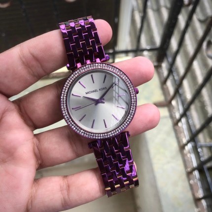 Michael Kors Darci Black Dial Purple Steel Strap Watch for Women - MK3554 Buy Now By Michael Kors