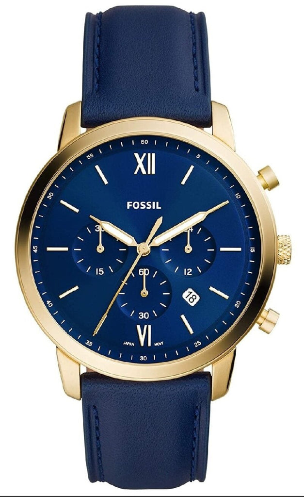 Fossil Neutra Chronograph Blue Dial Blue Leather Strap Watch for Men - FS5790 Buy Now By Fossil