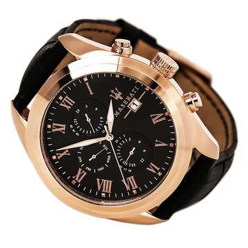 Maserati Traguardo Chronograph Black Dial Black Leather Strap Watch For Men - R8871612002 Buy Now By Maserati