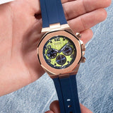 Guess Empire Analog Quartz Lime Green Dial Blue Silicon Strap Watch for Men - GW0583G3 Buy Now By Guess