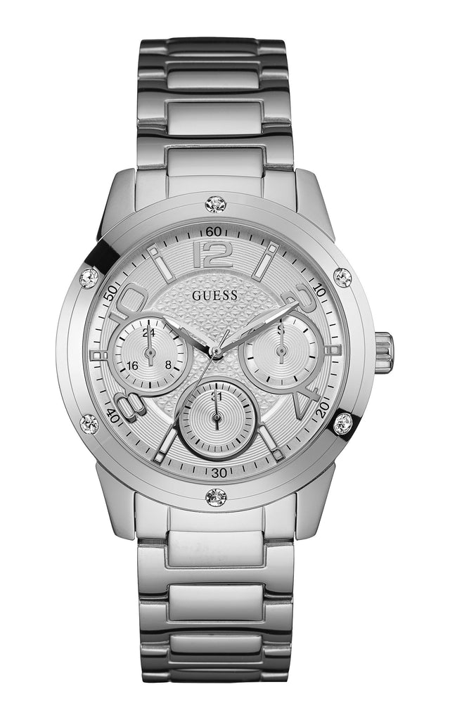 Guess Confetti Silver Dial Silver Steel Strap Watch for Women - W0778L1 Buy Now By Guess