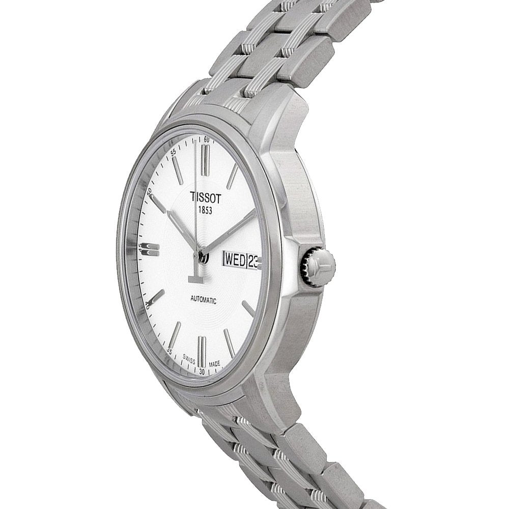 Tissot Automatics III Day Date White Dial Silver Steel Strap Watch For Men - T065.430.11.031.00 Buy Now By Tissot