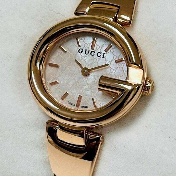 Gucci Guccisima Quartz Mother of Pearl White Dial Rose Gold Steel Strap Watch for Women - YA134512 Buy Now By Gucci