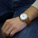 Fossil Grant Chronograph White Dial Brown Leather Strap Watch for Men - FS5060 Buy Now By Fossil