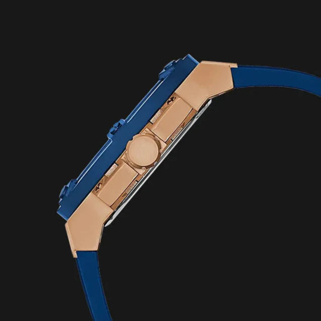 Guess Matrix Multifunction Blue Dial Blue Rubber Strap Watch for Men - GW0423G4 Buy Now By Guess