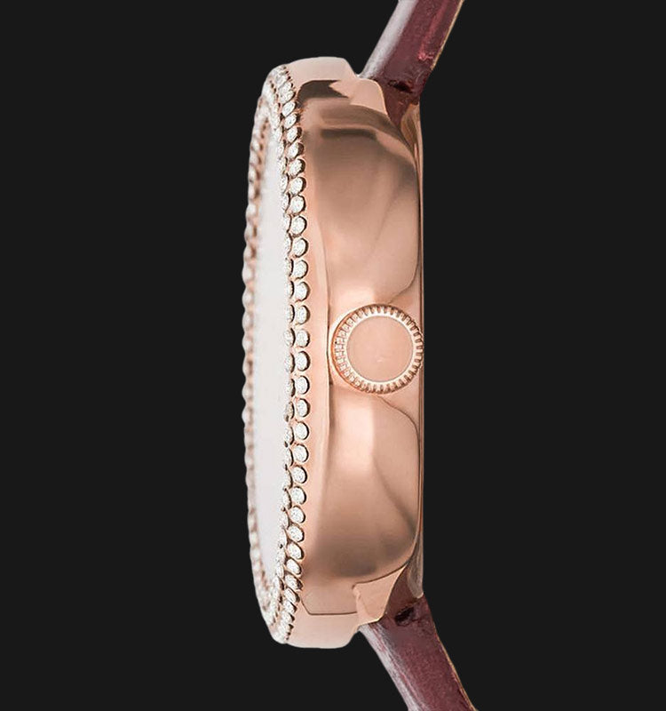 Emporio Armani Rosa Two Hand White Dial Red Leather Strap Watch For Women - AR11357 Buy Now By Emporio Armani