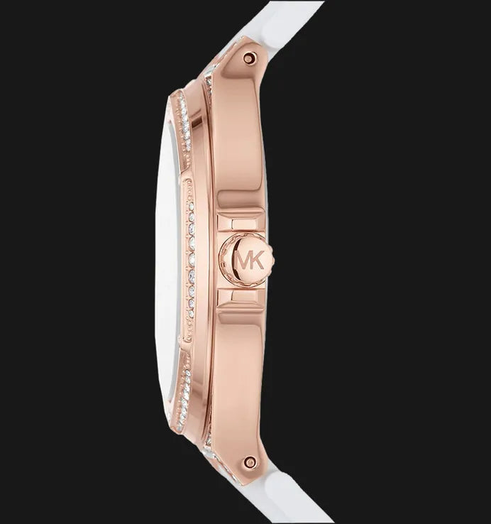 Michael Kors Lennox Three-Hand Crystals Dial White Silicone Strap Watch For Women - MK7248 Buy Now By Michael Kors