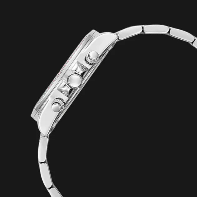 Guess Sol Chronograph Crystals Multicolor Dial Silver Steel Strap Watch For Women - GW0483L1 Buy Now By Guess