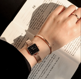 Daniel Wellington Quadro Studio Black Dial Rose Gold Mesh Strap Watch For Women - DW00100518 Buy Now By Daniel Wellington