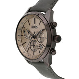 Hugo Boss Grand Prix Silver Dial Grey Leather Strap Watch for Men - 1513603 Buy Now By Hugo Boss