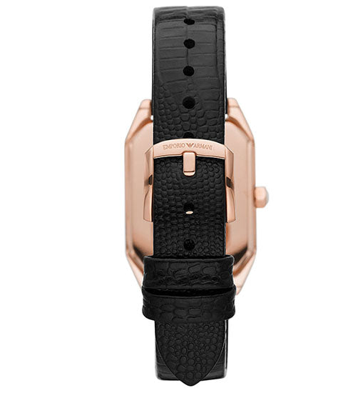 Emporio Armani Gioia Quartz Mother of Pearl Dial Black Leather Strap Watch For Women - AR11390 Buy Now By Emporio Armani