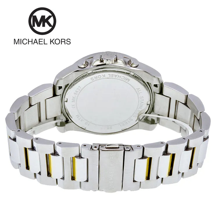 Michael Kors Brecken Chronograph Blue Dial Two Tone Steel Strap Watch For Men - MK8437 Buy Now By Michael Kors