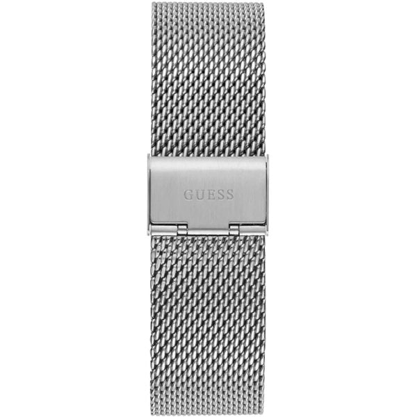 Guess Continental Quartz Black Dial Silver Mesh Strap Watch For Men - GW0582G1 Buy Now By Guess