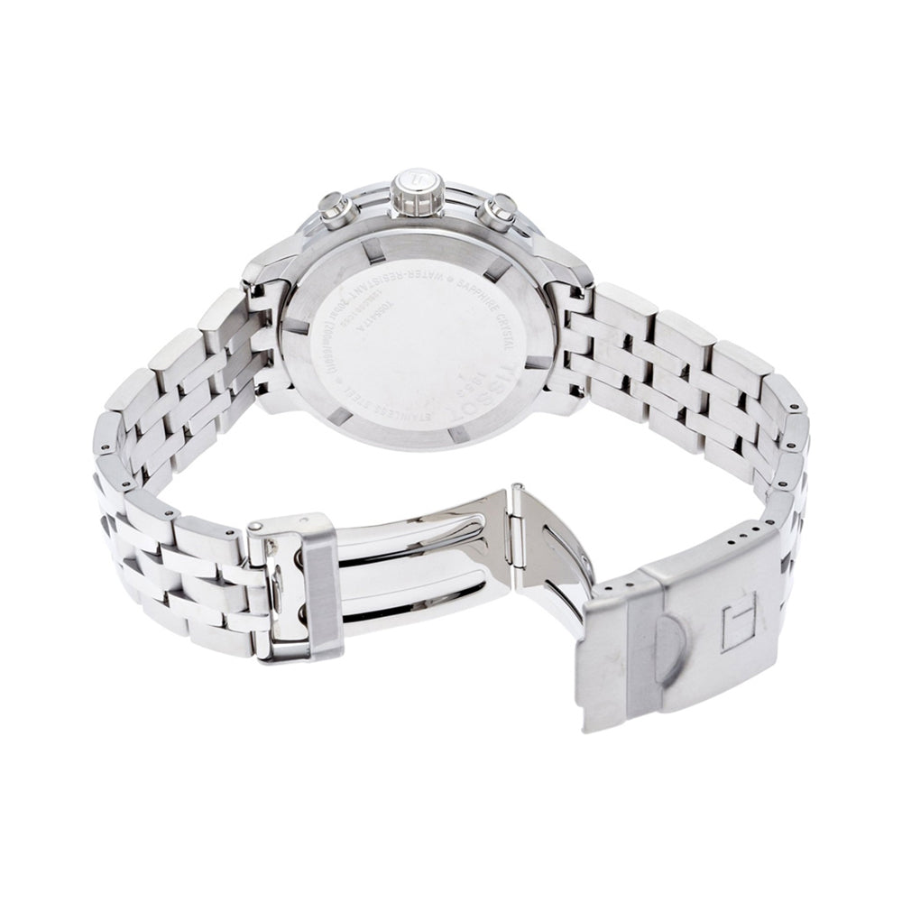 Tissot PRC 200 Chronograph Black Dial Silver Steel Strap Watch For Men - T055.417.11.057.00 Buy Now By Tissot