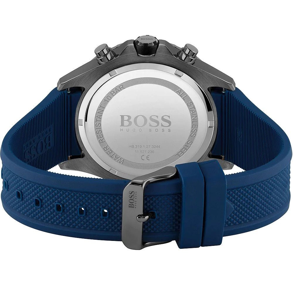 Hugo Boss Globetrotter Blue Dial Blue Silicone Strap Watch for Men - 1513821 Buy Now By Hugo Boss