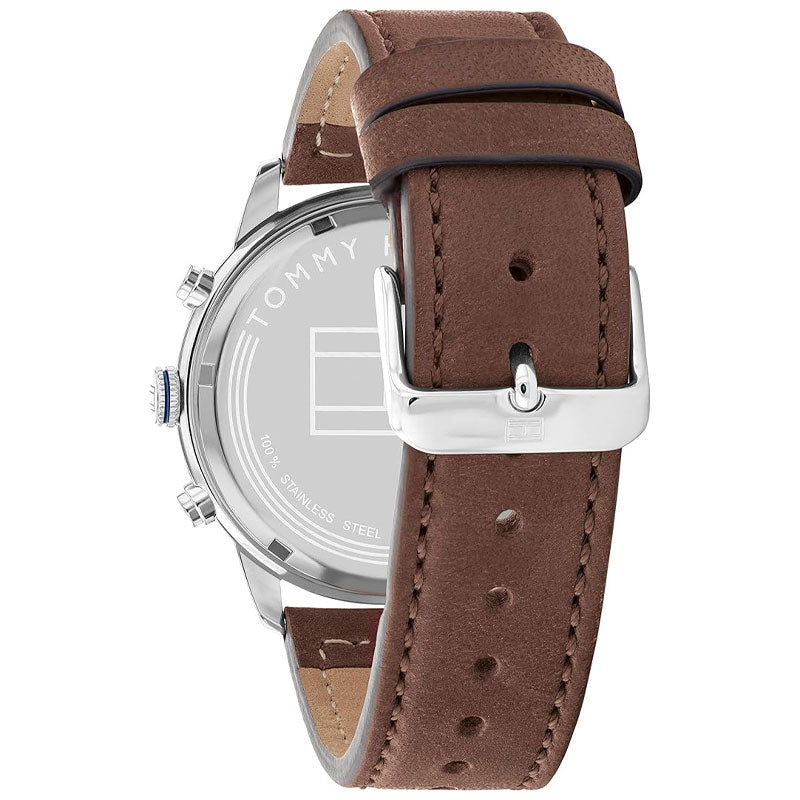Tommy Hilfiger Jimmy Chronograph Quartz Blue Dial Brown Leather Strap Watch For Men - 1791946 Buy Now By Tommy Hilfiger