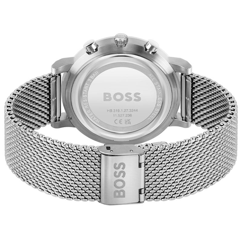 Hugo Boss Skymaster White Dial Silver Mesh Bracelet Watch for Men - 1513933 Buy Now By Hugo Boss