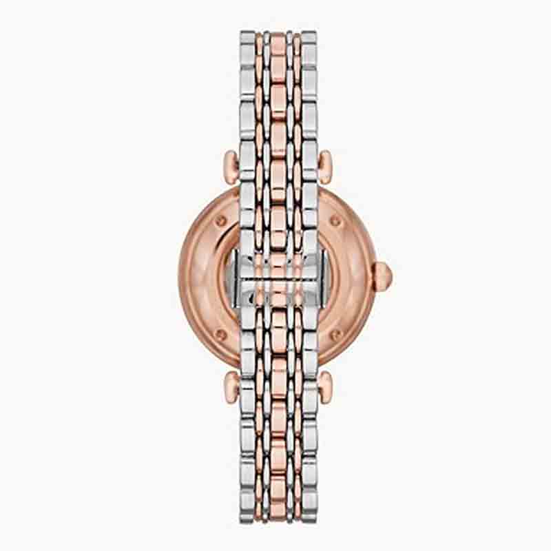 Emporio Armani Gianni T-Bar Analog White Dial Two Tone Steel Strap Watch For Women - AR60019 Buy Now By Emporio Armani