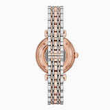 Emporio Armani Gianni T-Bar Analog White Dial Two Tone Steel Strap Watch For Women - AR60019 Buy Now By Emporio Armani