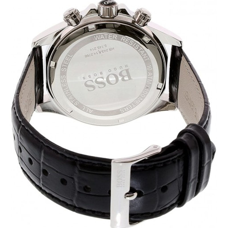 Hugo Boss Ikon Blue Dial Black Leather Strap Watch for Men - 1513176 Buy Now By Hugo Boss